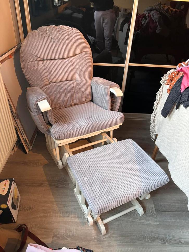 Borstvoeding schommelstoel Childhome, Huis en Inrichting, Stoelen, Gebruikt, Eén, Stof, Grijs, Ophalen