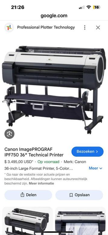 Le Canon IPF750 peut être récupéré gratuitement - défaut, Enlèvement, Ne fonctionne pas, Imprimante, Canon