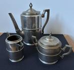 Vintage Metalen set : koffiekan met suiker- en melkpot, Antiek en Kunst, Ophalen of Verzenden