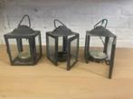 3 mini lanternes/bougies chauffe-plat extérieures (visite à, Noir, Utilisé, Enlèvement ou Envoi