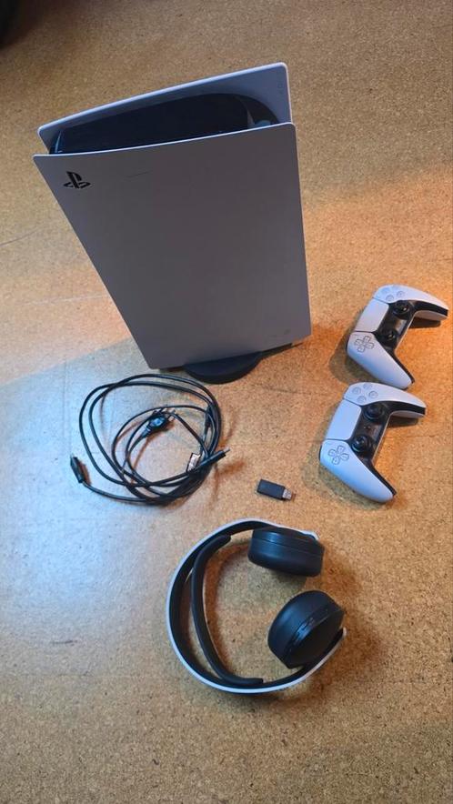PS5 Digital, 2 controllers, headset, Games en Spelcomputers, Spelcomputers | Sony PlayStation 5, Gebruikt, Ophalen