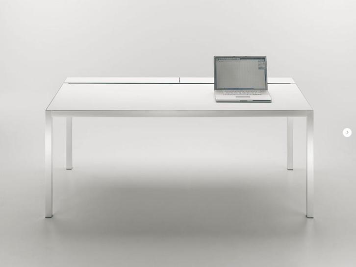 MDF Italia LIM 220x90 keramiek/aluminium met kabelgoot, Maison & Meubles, Bureaux, Utilisé, Bureau, Enlèvement