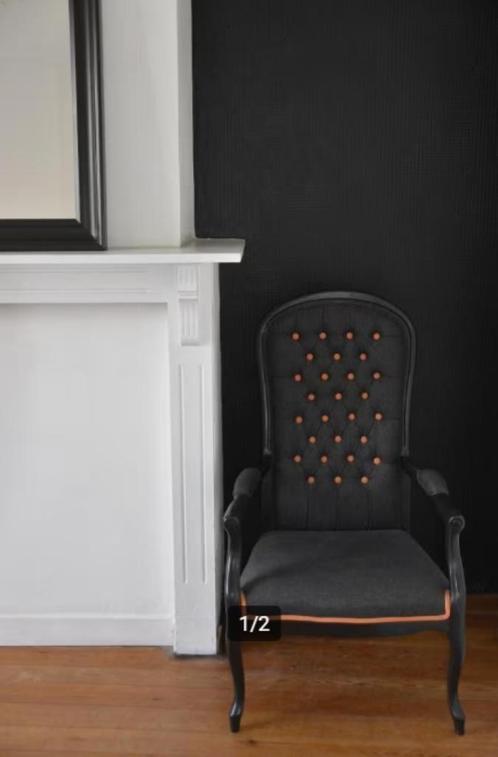 klassieke stoel modern gestoffeerd, Maison & Meubles, Chaises, Comme neuf, Une, Noir, Enlèvement