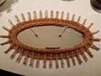 Vintage rotan spiegel, Ophalen of Verzenden, Zo goed als nieuw