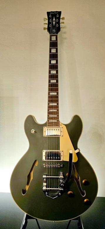 Harley Benton HB35+ Olive Drab Bigsby ES335 beschikbaar voor biedingen