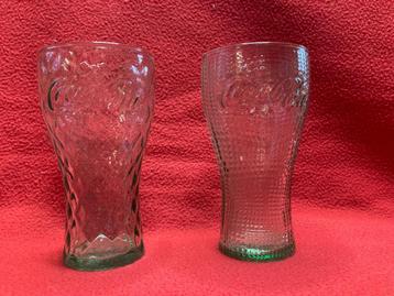 2 geribte coca cola glazen, Enlèvement ou Envoi, Neuf, Verre, Verre ou Verres