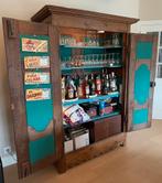 Meuble armoire bar en chêne avec éclairage., Maison & Meubles, Armoires | Bibliothèques, Enlèvement, Utilisé, Chêne