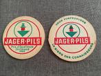Lot de 2 sous-bocks JAGER-PILS, Verzamelen, Ophalen of Verzenden, Gebruikt, Viltje(s)