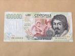 Italië  100000 lire Caravaggio, Italië, Los biljet