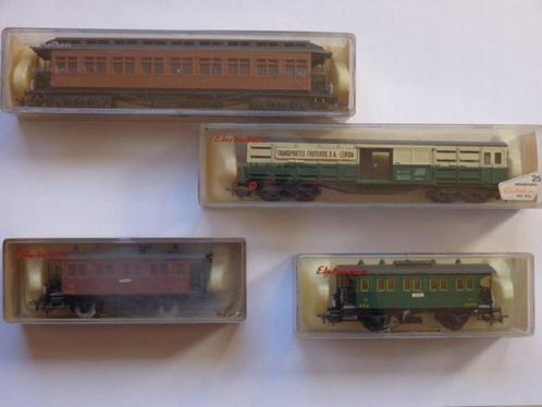 Electrotren ho Lot de 4 voitures 1502,1503, 5002 et 5102., Hobby en Vrije tijd, Modeltreinen | H0, Gebruikt, Wagon, Overige merken