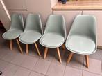 4 licht groene stoelen, Huis en Inrichting, Stoelen, Ophalen, Zo goed als nieuw, Overige kleuren, Vier