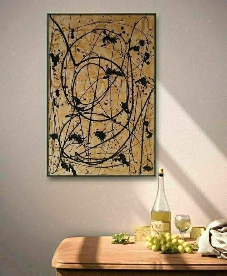 Golden  black  chaos, Antiek en Kunst, Kunst | Schilderijen | Abstract, Ophalen