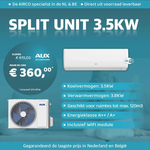 AUX Airco Split Unit 3,5kW + GRATIS WIFI, Huis en Inrichting, Woonaccessoires | Overige, Nieuw, Ophalen of Verzenden