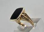 Gouden Vintage herenzegelring met onyx. 2026/87, Handtassen en Accessoires, Ringen, 20 of groter, Zwart, Ophalen of Verzenden