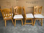 4 massief eiken stoelen / NIEUWSTAAT !!, Huis en Inrichting, Stoelen, Ophalen, Zo goed als nieuw, Hout