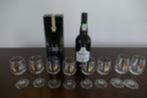 Lot 8 porto glazen en 2 flessen porto 1 fles w &amp; j graha, Nieuw, Vol, Port, Ophalen of Verzenden