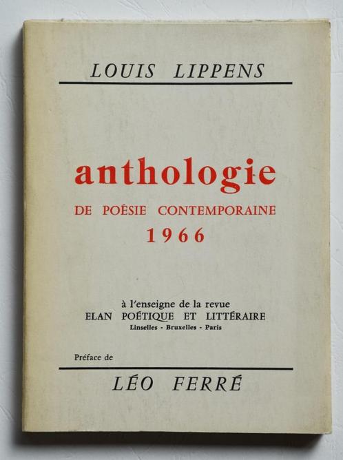 ANTHOLOGIE DE POÉSIE CONTEMPORAINE 1966  LOUIS LIPPENS, Boeken, Gedichten en Poëzie, Gelezen, Ophalen of Verzenden