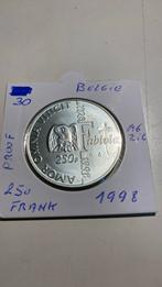 België 250 frank 1998 zilver proof, Postzegels en Munten, Verzenden, Zilver