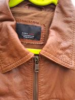 Veste en cuir véritable, Zara, taille 48, Enlèvement ou Envoi, Porté, Taille 48/50 (M), Brun