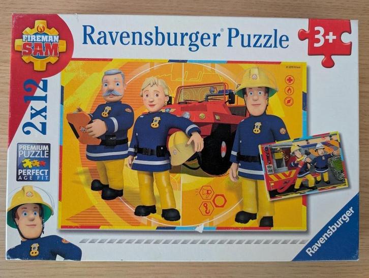 Ravensburger Puzzels 2x12: Brandweerman Sam (3+), Kinderen en Baby's, Speelgoed | Kinderpuzzels, Gebruikt, 10 tot 50 stukjes, Ophalen