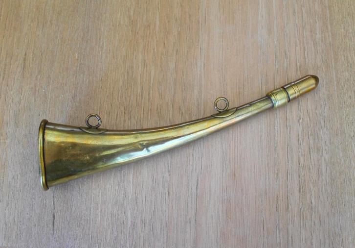 Koperen jachthoorn, antiek, WO I, Antiek en Kunst, Antiek | Brons en Koper, Koper, Ophalen of Verzenden