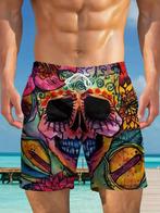 Zwembroek - zwemshort skull multicolor S, Kleding | Heren, Badmode en Zwemkleding, Verzenden, Maat 46 (S) of kleiner, Overige kleuren