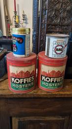 4 koffieblikken vintage Hostens HAG Buislan, Utilisé, Enlèvement ou Envoi
