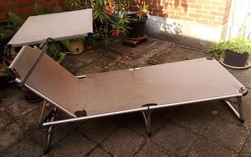 ligbed met luifel - opvouwbaar - zalig genieten...  of lezen, Tuin en Terras, Ligbedden, Gebruikt, Aluminium, Inklapbaar, Verstelbaar