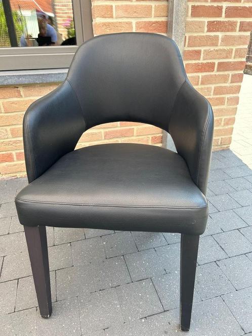 Zwarte eetkamerstoel kunstleer, Huis en Inrichting, Stoelen, Gebruikt, Vijf, Zes of meer stoelen, Zwart, Ophalen