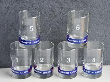 6 beaux anciens verres Martina Racing (N1 à 6)