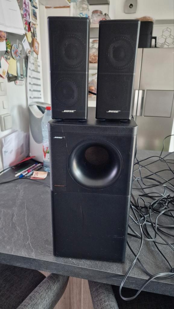 Enceinte bose jewel cube noire + caisson ACOUSTIMASS 3 SERIE, Audio, Tv en Foto, Luidsprekerboxen, Gebruikt, Bose