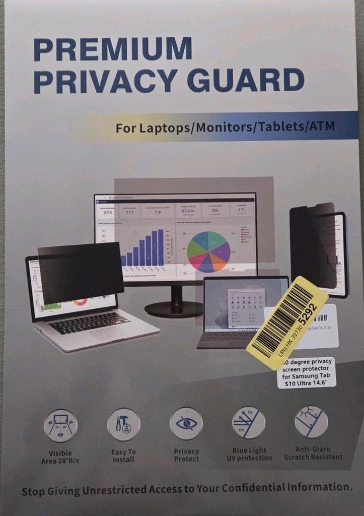 14.6" privacy screen protector, Computers en Software, Android Tablets, Nieuw, Ophalen of Verzenden