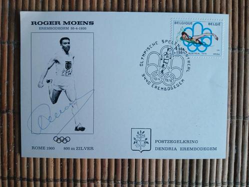 Gesigneerde kaart Roger Moens, Olympische Spelen 1960., Verzamelen, Muziek, Artiesten en Beroemdheden, Nieuw, Verzenden