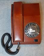Vintage/jaren '80/ vaste telefoon/ met leder bekleed, Ophalen of Verzenden, Gebruikt, Met draaischijf