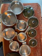 Pottenset: 5 potten, 1 vergiet, 1 braadpan (inductie), Inox, Gebruikt, Pannenset, Ophalen of Verzenden