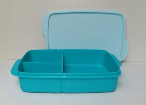 Tupperware « Lunchbox » Gecompartimenteerd - Blauw - Promo, Huis en Inrichting, Keuken | Tupperware, Nieuw, Bus of Trommel, Blauw