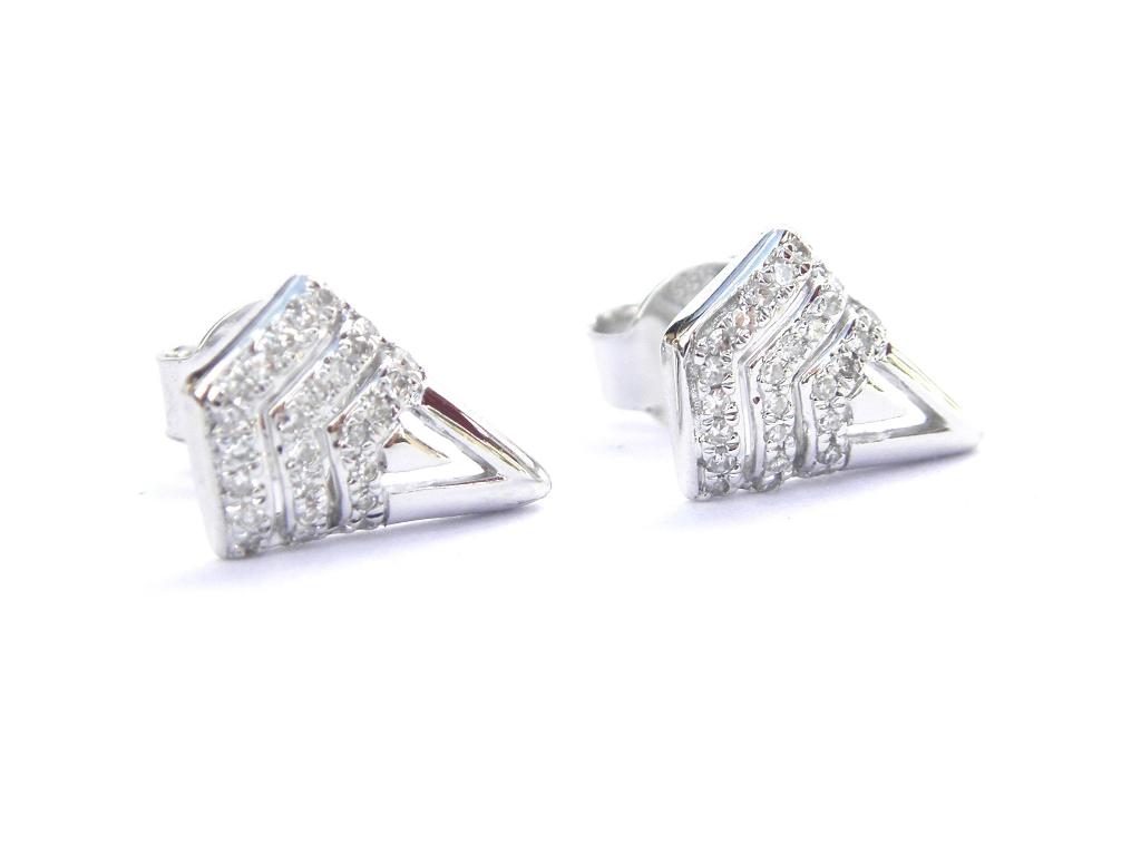 14KT gouden oorstekers met diamantjes, Bijoux, Sacs & Beauté, Boucles d'oreilles, Comme neuf, Puces ou Clous, Or, Blanc, Avec pierre précieuse