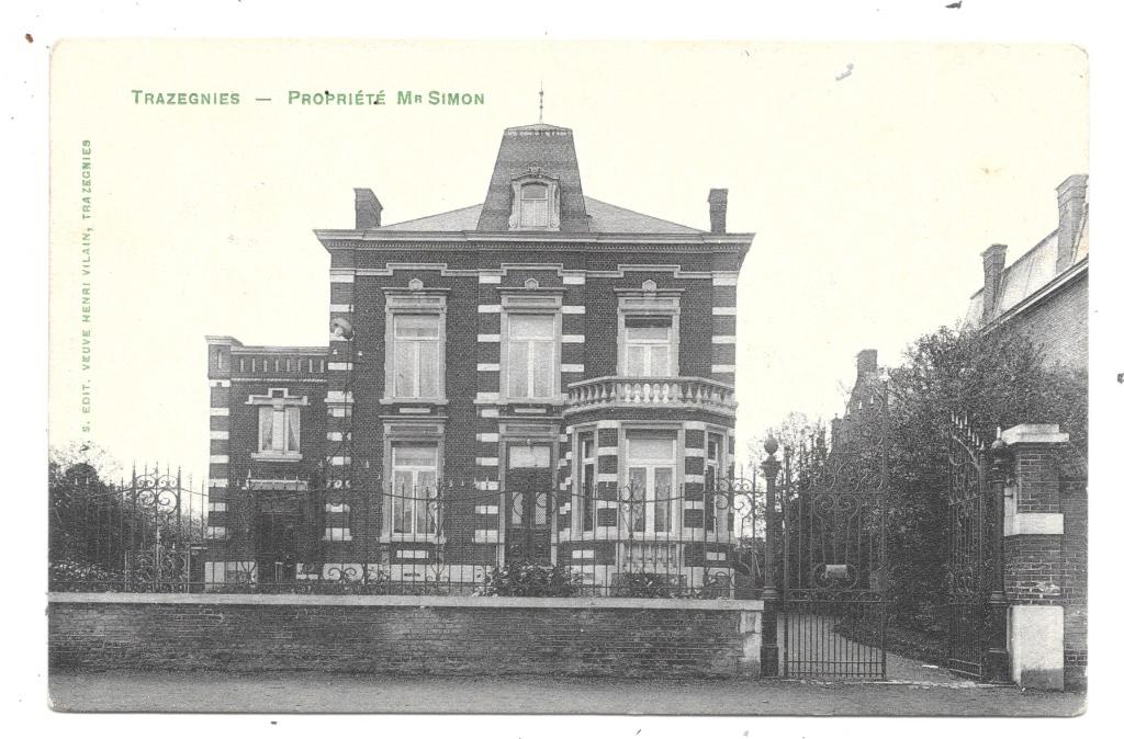 Trazegnies NA182: Propriété Mr Simon 1910, Collections, Envoi, Avant 1920, Affranchie, Hainaut