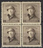 BELGIUM 1919 OBP/COB 165** blok van 4 zegels, Postzegels en Munten, Postzegels | Europa | België, Koninklijk huis, Verzenden, Postfris