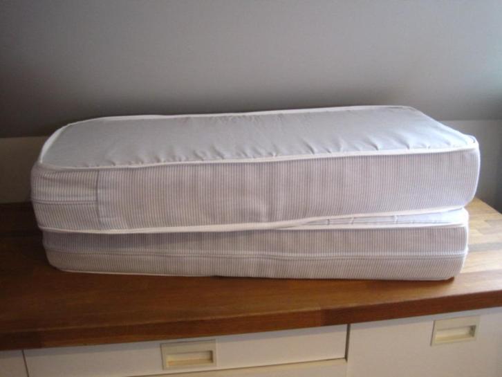 Set van 2 kussens / matrasverlengers met wasbare hoes, Huis en Inrichting, Woonaccessoires | Kussens, Gebruikt, Wit, Rechthoekig