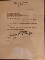 Ondertekende brief - Handtekening - Ferdinand Marcos, Verzamelen, Ophalen of Verzenden
