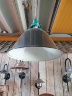 oude emaillen hanglamp, Ophalen, Zo goed als nieuw, Glas