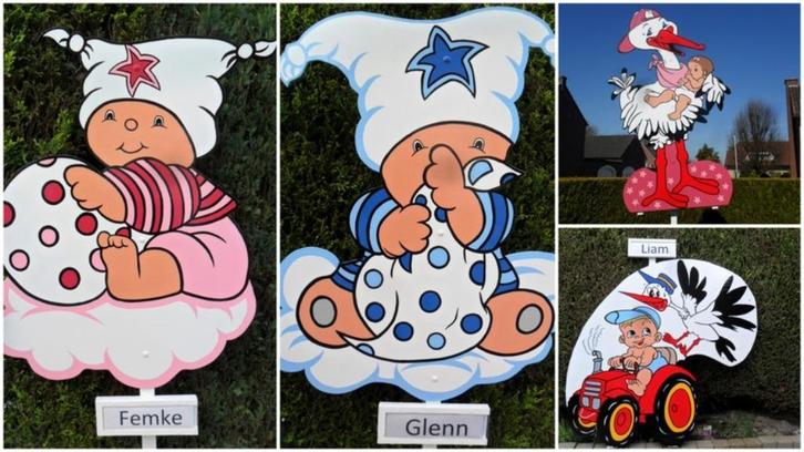 Geboorteborden / geboorte ooievaar huren geen waarborg, Kinderen en Baby's, Kraamcadeaus en Geboorteborden, Nieuw, Geboortebord