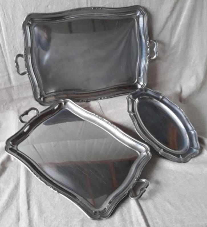 inox dienblad, Huis en Inrichting, Woonaccessoires | Dienbladen, Ovaal, Ophalen of Verzenden
