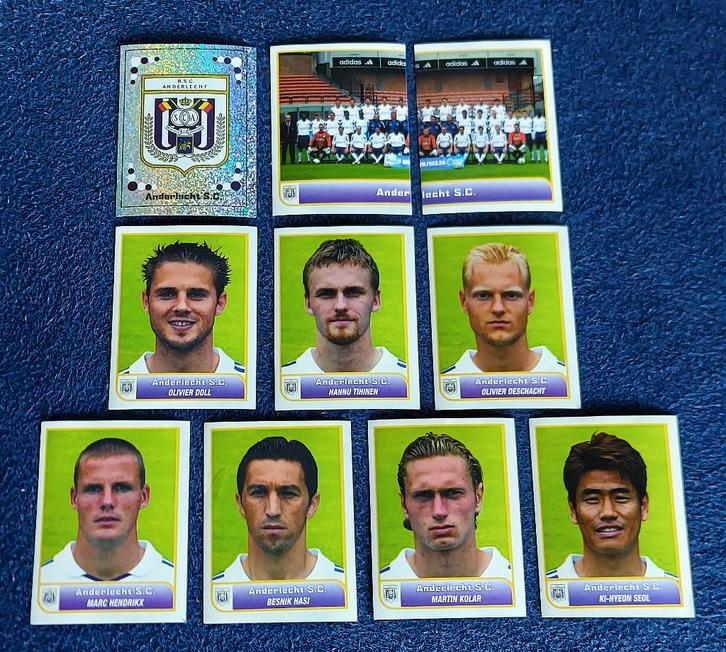 10 versch. Panini stickers voetbal ' FB 2004 - Anderlecht ', Hobby en Vrije tijd, Stickers en Plaatjes, Nieuw, Meerdere stickers