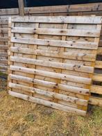 4 houten tuinscherm platen 1,8x1,8 m + palen, Tuin en Terras, Schuttingen, Zo goed als nieuw, Hout, Ophalen