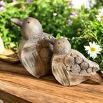 Duo van decoratieve vogels Countryfield met houtsnijwerk, Ophalen of Verzenden, Nieuw, Overige vormen, Overige materialen