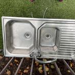 Spoelbak in inox met kraan + afvoer compleet, Huis en Inrichting, Keuken | Keukenelementen, Ophalen, Minder dan 50 cm, Zo goed als nieuw