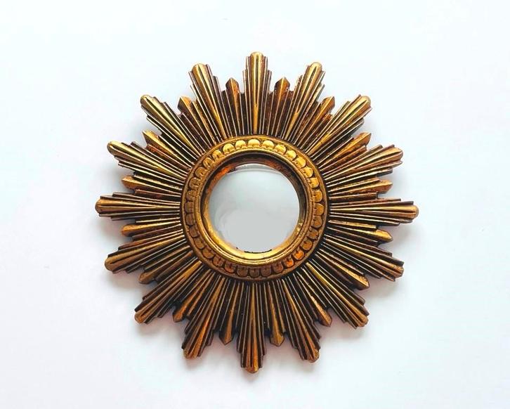 Deknudt zonnespiegel 23 cm * Hollywood Regency * Vintage 60s, Huis en Inrichting, Woonaccessoires | Spiegels, Zo goed als nieuw