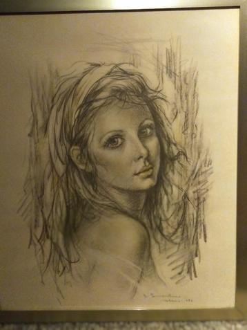 Wanddecoratie met goudkleurige lijst (75 x 50 cm) beschikbaar voor biedingen